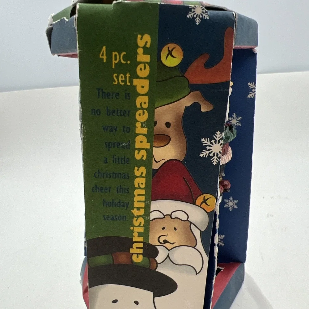 Christmas‎ Spreaders Knives 4 PC MSC International Santa Reindeer Joie De Vivre